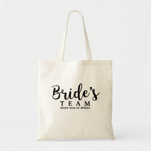 Bride's Wedding Team, Crew, Squad, Modern Script Tote Bag (Voorkant)