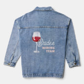 Bride's Winning Rode Wijn Drink Team Bachelorette Denim Jacket (Achterkant)