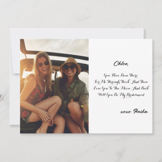 BRIDESJONGFER UITNODIGINGSKAART SJABLOON KAART (Voorkant)