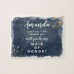 Bridesmai of Maid of Honor marine and gold puzzle Legpuzzel