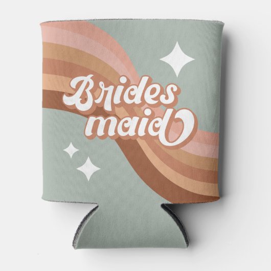 Bridesmaid 70s Groovy Retro Boho Chic Koelbox Blikjeskoeler (Voorkant)