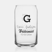 Bridesmaid ajouter nom monogramme simple minimal m (Verso)