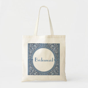 Bridesmaid Bag - Denim Blue  Art Deco Lijst Tote Bag