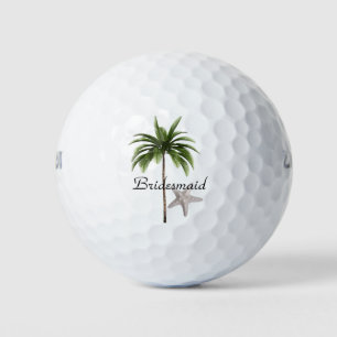 Bridesmaid Beach Palm Tree Wedding Golf Balls Golfballen