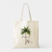 Bridesmaid Beach Wedding Palm Tree gepersonaliseer Tote Bag (Achterkant)