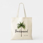 Bridesmaid Beach Wedding Palm Tree gepersonaliseer Tote Bag (Achterkant)