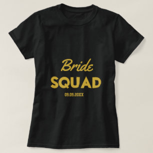 Bridesmaid Black Gold Bachelorette T-shirt