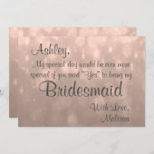 Bridesmaid | Blush Bokeh Kaart (Voorkant / Achterkant)