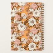 Bridesmaid Boho Orange and Peach Floral Pattern Notitieboek (Achterkant)