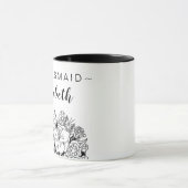 Bridesmaid Bouquet, zwart en wit, met naam Mok (Midden)