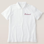 Bridesmaid Broderé Polo<br><div class="desc">Un cadeau parfait pour vos demoiselles d'honneur. Cute polo blanc avec Bridesmaid personnalisable brodé sur le devant. Changez de couleur pour correspondre à vos couleurs mariages si vous le souhaitez.</div>