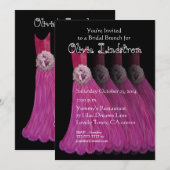 Bridesmaid Brunch Roze jurken Metaalpapier Kaart (Voorkant / Achterkant)