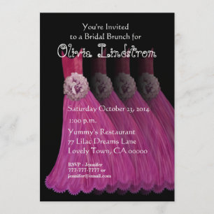 Bridesmaid Brunch Roze jurken Metaalpapier Kaart