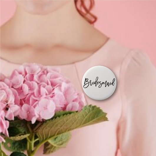Bridesmaid Brush Chic Wedding Bridal Party Ronde Button 5,7 Cm