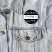 Bridesmaid Button Black met Blue  Flowers (In situ)