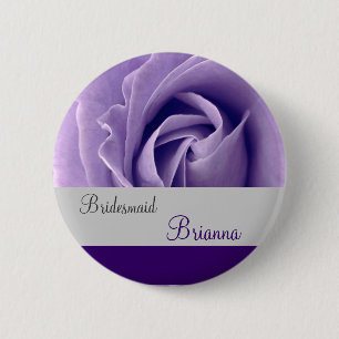 BRIDESMAID Button met PAARS Roos