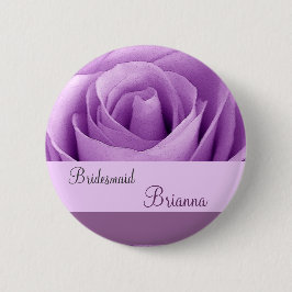 BRIDESMAID Button met PAARS Roos