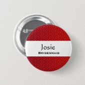 Bridesmaid Button Red Star Pattern (Voorkant /achterkant)