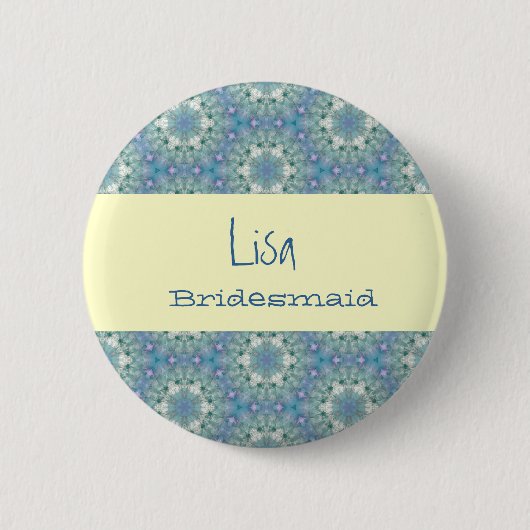 Bridesmaid Button Sweet Blue Stars Pattern (Voorkant)