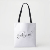 Bridesmaid Canvas tas Black White Sweet Calligraph (Voorkant)