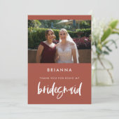 Bridesmaid carte de remerciements en brique brûlée (Debout devant)
