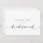 Bridesmaid Carte de remerciements | Minimaliste mo (Devant)