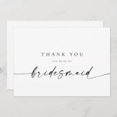 Bridesmaid Carte de remerciements | Minimaliste mo (Devant / Derrière)