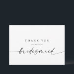 Bridesmaid Carte de remerciements | Minimaliste mo<br><div class="desc">Ce design minimaliste est parfait pour la mariée moderne ! Doté d'un script de signature manuscrit associé à une simple police sans-serif. Personnalisez avec votre propre message sur le dos, ou commandez-les en blanc et écrivez votre message à la main. Consultez le magasin pour obtenir les cartes Maid/Matron of Honor...</div>