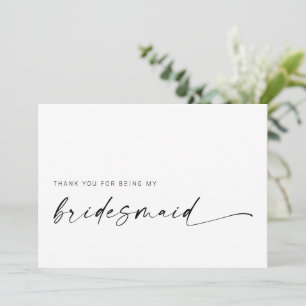 Bridesmaid Carte de remerciements Minimaliste mo