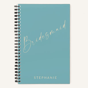 Bridesmaid Chic Minimalist Personeelsblauw Blauwgr Notitieboek