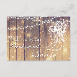 Bridesmaid - Cowboylaarzen, hout met licht Kaart