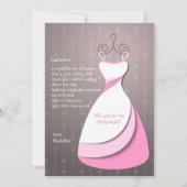 Bridesmaid Dress Card Kaart (Voorkant)