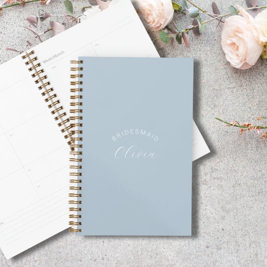 Bridesmaid Dusty Blue Wedding planner personnalisé