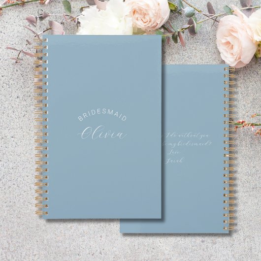 Bridesmaid Dusty Blue Wedding planner personnalisé