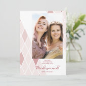 Bridesmaid Elegant Abstract Fotoroze Voorstel (Staand voorkant)