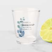 Bridesmaid Eucalyptus Greenery Wedding Custom Shot Shot Glas (Voorkant)
