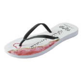 Bridesmaid Favor Monogram rood en goudgeit Teenslippers (Schuin)