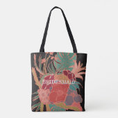Bridesmaid Floral Boho Gift Pattern Canvas tas (Achterkant)