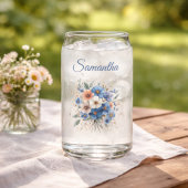Bridesmaid Gift Elegant Blue Floral Personalized