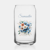 Bridesmaid Gift Elegant Blue Floral Personalized (Recto)