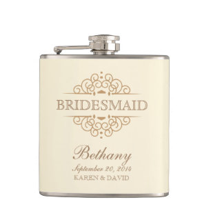 Bridesmaid Gift Vintage Wedding Party Flask Heupfles