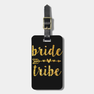 Bridesmaid Gold Glitter Bagagelabel