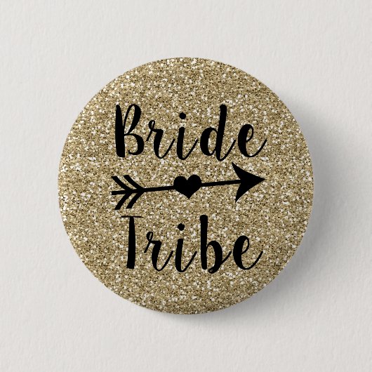 Bridesmaid gold glitter-toets ronde button 5,7 cm (Voorkant)