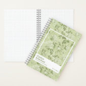 Bridesmaid Green Floral Pattern Swatch Notitieboek (Binnen)