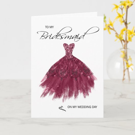 Bridesmaid Hartelijk dank Kaart (Gele Bloem)