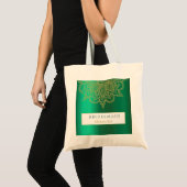 Bridesmaid Indian Style Green Gold Chic Tote Bag (Voorkant (product))