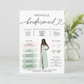 Bridesmaid Info Sage Color Palette Infographic Kaart (Staand voorkant)