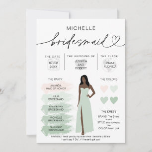 Bridesmaid Info Sage Color Palette Infographic Kaart