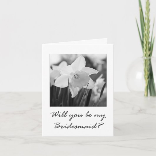 bridesmaid invitation daffodique noir et blanc (Devant)