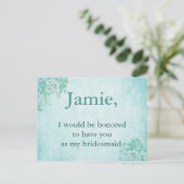 Bridesmaid Invitation Floral bleu (Debout devant)